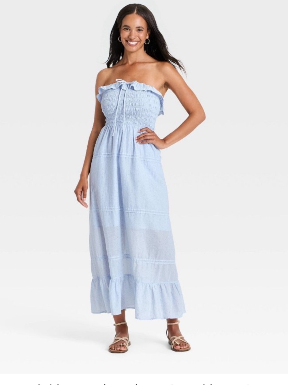 NWOT Universal Thread Blue Smocked Maxi Dress size Small